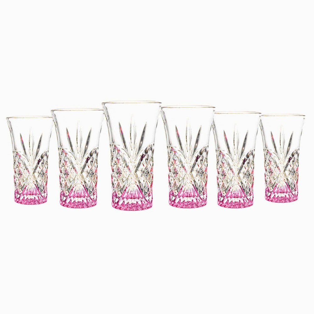 Photos - Glass Godinger Silver Set of 6 Dublin Crystal Shot Glasses Pink