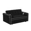Sleeper Sofa Couch With Pull Out Bed, 105-180 Degrees Adjustable Backrest, Rotating Phone Holder, Storage Bag, ,abstract,black,55.5x36x30 inches - 2 of 4