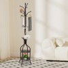 YIYIBYUS Modern Metal Coat Rack Stand with Double Layer Basket, Freestanding Coat Rack with 12 Hooks - 3 of 4