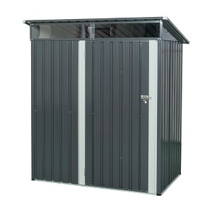 Gulches 5ft x 3ft Outdoor Metal Storage Shed Transparent plate for Backyard, Patio, Garage, Lawn,Gray - 1 of 4