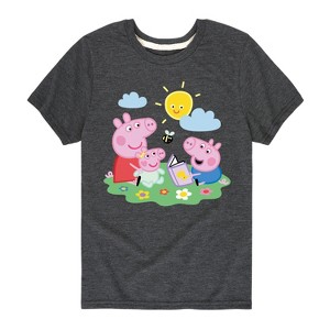 Boys' - Peppa Pig - Peppa George Baby Reading Short Sleeve Graphic T-Shirt - 1 of 4