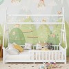 TIRAMISUBEST Twin/Full Size Kids House Bed Frame with Fence and Roof, Platform Bed with LED Light & Hanging Hooks - 3 of 4