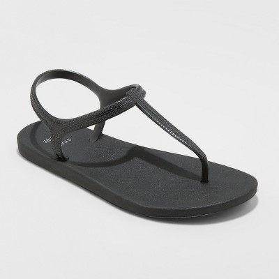 black flip flop sandals