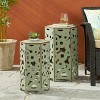 MOEPISY Set of 2 Patio End Table Antique Green - 2 of 4