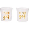 Juvale 15 Pack "She Said Yes" Disposable White Plastic Party Shot Glasses 3.7oz Bachelorette Party Supplies - 4 of 4
