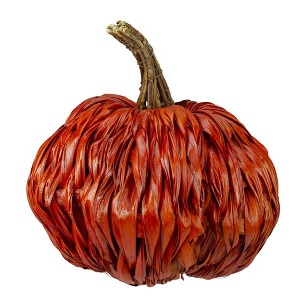 Northlight Autumn Harvest Woven Pumpkin Decoration - 8.5" - Orange - 1 of 4
