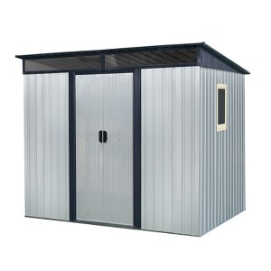 NicBex Metal Outdoor Storage Shed with Window and Transparent Plate for Backyard Garden,Patio - 1 of 4