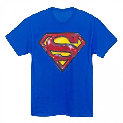 Mens DC Comics Superman 80's Airbrush Stylized Logo T-Shirt