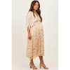 Pinkblush Light Gold Embroidered Tulle Dolman V-Neck Maternity Midi Dress - 3 of 4