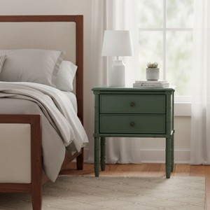 GDFStudio Emmett Mid-Century Modern 22" 2-Drawer Nightstand - 1 of 4