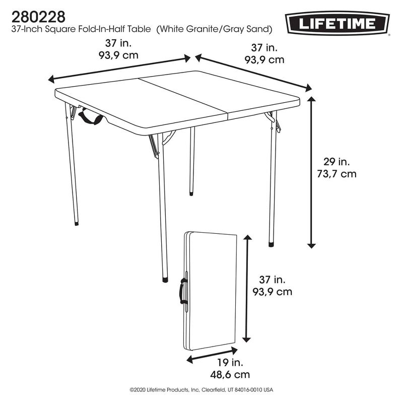 Square Fold In Half Card Table White - Lifetime, 6 of 8