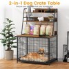 GustoWave Furniture Style Dog Crate Indoor with 3-Layer Storage Shelves, Adjustable Feeding Station & Flip-Up Top, Divider & Tray - 3 of 4
