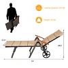 Tangkula 2PCS Folding Outdoor Rattan Chaise Lounge Chair Cushioned Recliner with Wheels& Cushions - 2 of 4