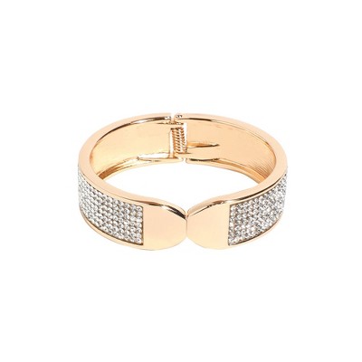 SOHI Women's Crystal Silver Oval Tip Bracelet