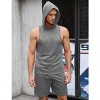 Men's Tracksuit 2 Piece Sleeveless Hooded Workout Tank Top and Shorts Casual Athletic Sports Hoodie Shorts Set - 3 of 4