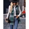 Coolmee Plaid Vest for Womens Casual Sleeveless Flannel Jacket Lapel Button Down Shirt with Pockets - 2 of 4