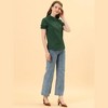 INSPIRE CHIC Women's Short Sleeve Button Down Peter Pan Collar Blouse - 3 of 4