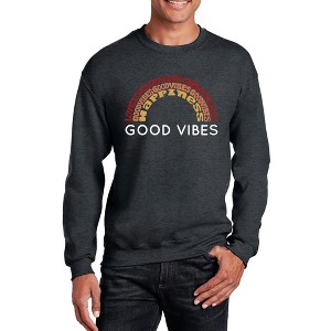 LA Pop Art Men's Word Art Crewneck Sweatshirt - Good Vibes - 1 of 4