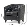 Christopher Knight Home Chelsea Contemporary Bonded Leather Tub Club Chair with Nailhead Trim and Diamond Stitch - 3 of 4