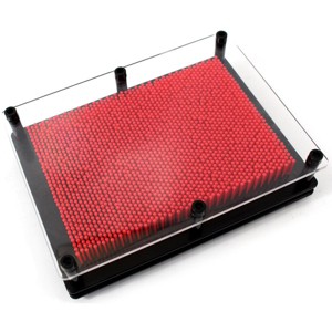 JuzToys 3D Pin Art Board Game Toy, Classic Pin Impression Desk Toys Sculpture for Children Adults, Red - 1 of 4