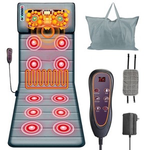 Angel Sar Full Body Massage Mat with Heat, 10 Massage Heads & Neck Massager, 9 Modes Electric Heated Massage Pad for Back Lumbar Leg Pain Relief - 1 of 4