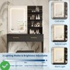 Vanity Desk Set w/ Mirror and Lights Makeup Vanity w/ 2 Drawers & Open Storage Shelves - 4 of 4