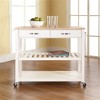 HomeStock  Wood Top Kitchen Prep Rolling Cart, Microwave Stand, Coffee Bar, with Shelves and Drawers, White - 3 of 4