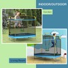 Okak 6.9FT 3-in-1 Kids Trampoline with Enclosure, Toddler Trampolines with Swing and Gymnastics Bar, Rebounder for Indoor, Outdoor, Blue - 2 of 4