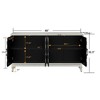 CAVINAS 59.8" Vintage Style Sideboard,4-Doors Buffet Cabinet with 3D Wave Stripes,Kitchen Storage Cabinet for Kitchen, Hallway,Living Room - 3 of 4