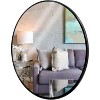 Black Circle Mirror Wall Decor,Thin Frame Mirror,Round Bathroom Mirror,Aluminum Mirror-The Pop Home - 4 of 4