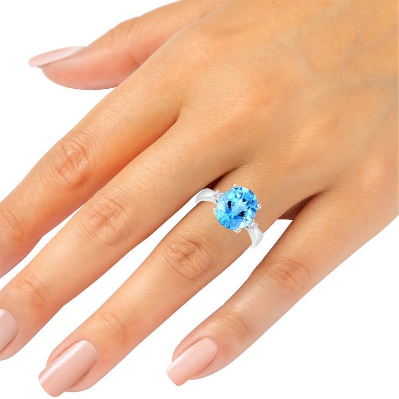 Pompeii3 4.68Ct Sky Blue Topaz & Diamond Ring in 14k White Gold, 4 of 6