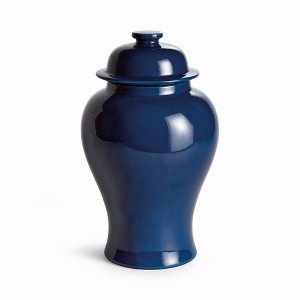 Plum & Post Koa Lidded Ginger Jar Small - Navy Ceramic Décor - 1 of 2