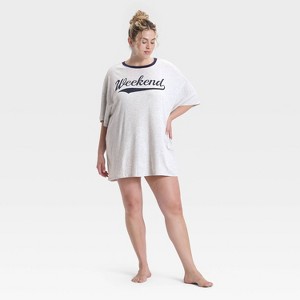 Women's Graphic Oversized T-Shirt Sleep Dress - Wild Fable™ - 1 of 3