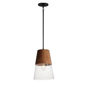 Maxim Lighting Carpenter 1 - Light Pendant in  Walnut/Black - 1 of 3