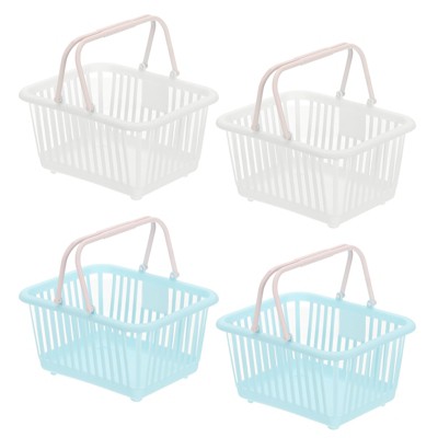 Unique Bargains Plastic Grocery Shopping Toy Organizing Mini Decorative Baskets 6.3" x 3.5" x 5.1" 4 Pcs
