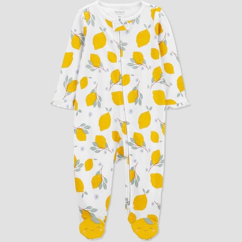 Carter's Just One You® Baby Girls' Lemon Footed Pajama - Yellow - image 1 of 4
