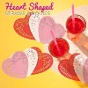 4E's Novelty 50 Pcs Pink Heart Shaped Straws & Doilies - Drinking Straws Individually Wrapped, Plastic Straws for Valentines - 2 of 4
