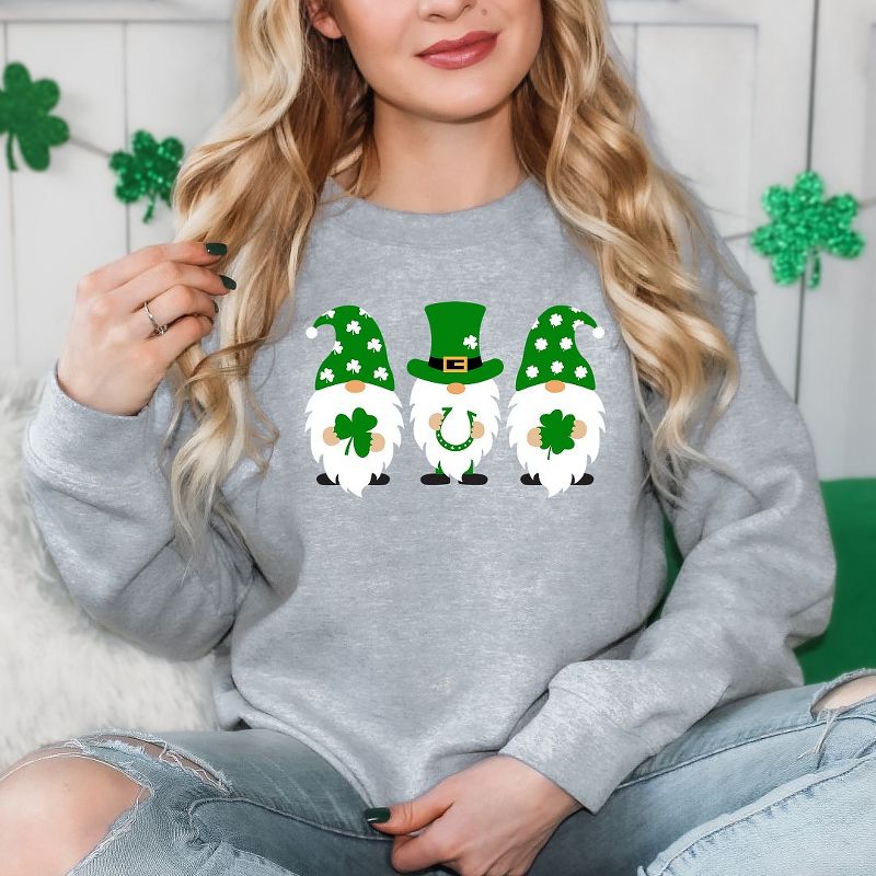 Simply Sage Market Women's Graphic Sweatshirt St. Patrick's Gnomes, 3 of 5