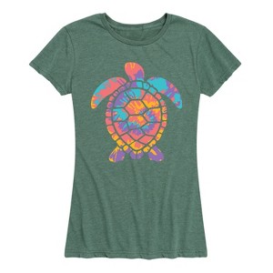 Women's - Instant Message - Tie Dye Turtle Short Sleeve Graphic T-Shirt - 1 of 4