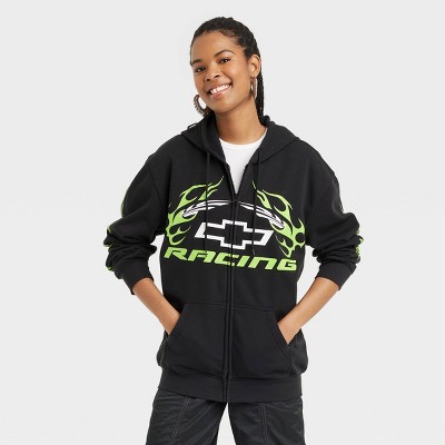 Women's Chevrolet Racing Zip-Up Graphic Hoodie - Black XL