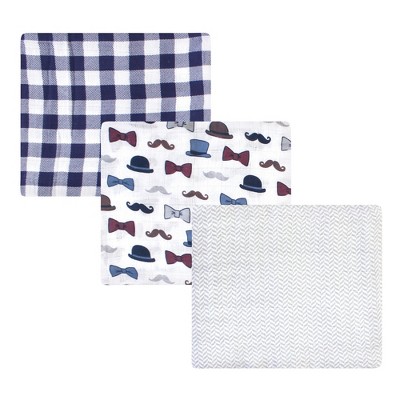 Little Treasure Baby Boy Cotton Muslin Swaddle Blankets, Handsome Fella, One Size