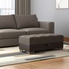 HomeRoots 52" Brown Chenille And Faux Leather Tufted Storage Ottoman - 2 of 4