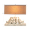 Storied Home Resin Rabbit Table Lamp with Rectangle Linen Shade, White and Sand - 2 of 4