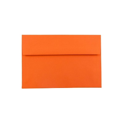 JAM Paper A7 Colored Invitation Envelopes 5.25 x 7.25 Orange Recycled 25/Pack (95666)