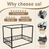 KTMBDW Twin/Full/Queen Size Canopy Floor Bed with 4 Posters and Guardrails, Heavy Duty Metal Canopy Beds, Montessori Floor Bed with High Fence, Black - 4 of 4