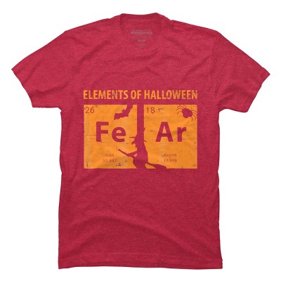 Men's Design By Humans Elements Of Halloween Tee (FeAr) Periodically By Luckyst T-Shirt
