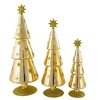 Cody Foster 14.5 Inch Festive Alpine Trees Gold Christmas Decorative Tree Set , Christmas Decor Stars Snowflakes Set 3 (3PC) - 3 of 4