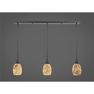 Toltec Lighting Any 3 - Light Chandelier in  Dark Granite with 5" Gold Fusion Shade - 1 of 1