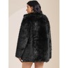 INSPIRE CHIC Women's Faux Fur Fluffy Long Sleeve Lapel Winter Outerwear Coat - 4 of 4