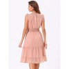 Allegra K Women's Sleeveless Smocked Waist Gilding Metallic Stars Chiffon Party Dress - 3 of 4